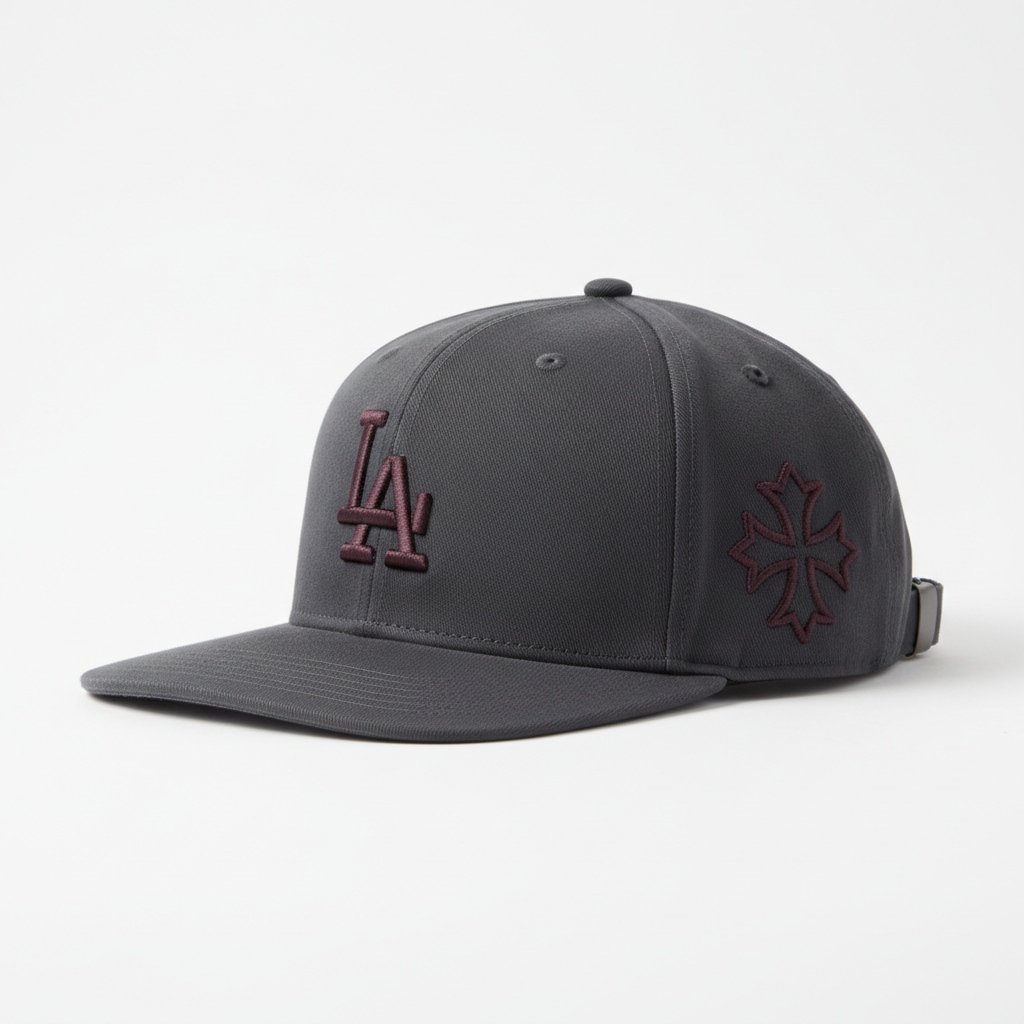 LA Cross Cap with cross design on the side